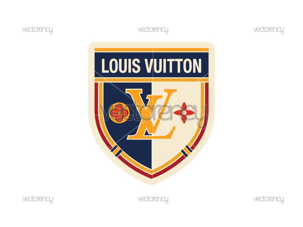 90s Louis Vuitton Emblem Shield Fashion Retro LV Logo Vector
