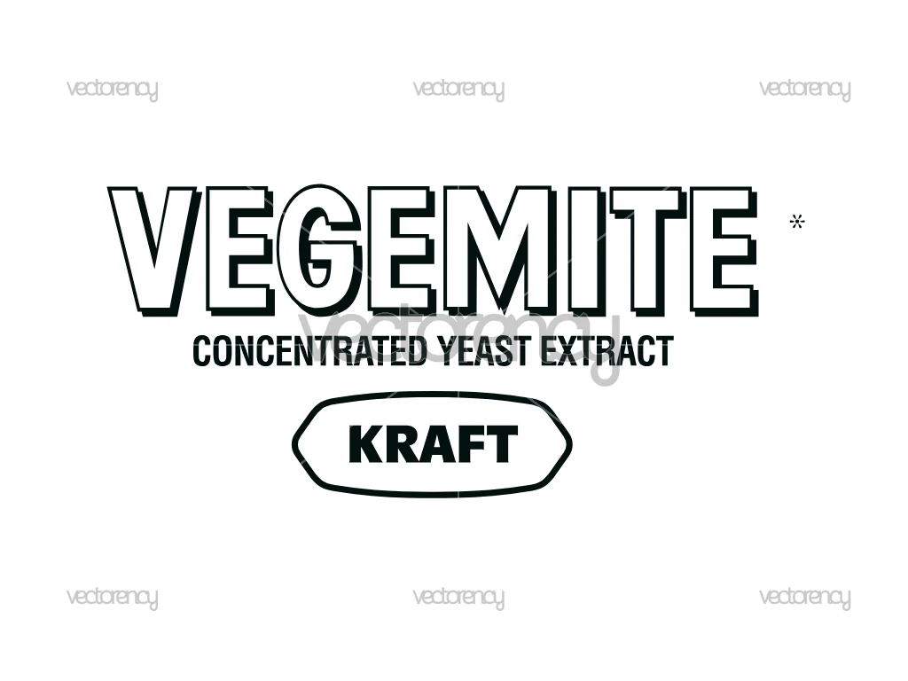 Vegemite Kraft Logo Black Vector SVG