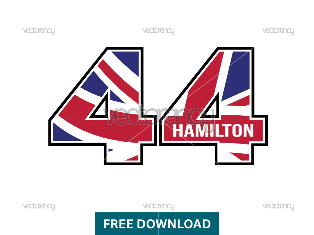 44 Lewis Hamilton SVG Free