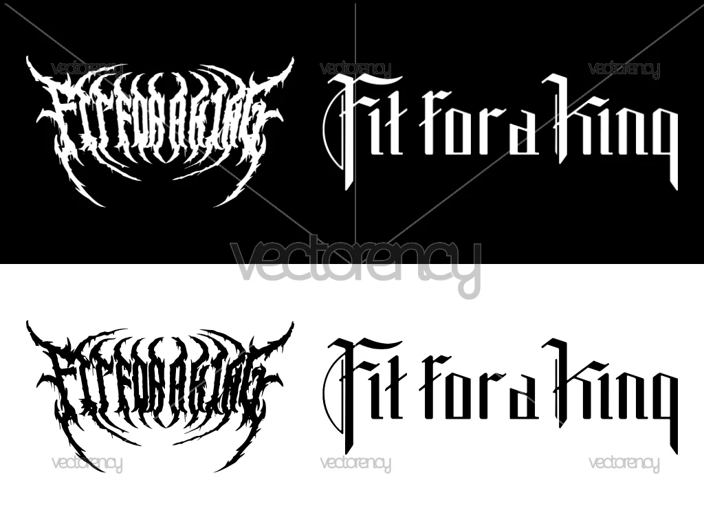 Fit For A King Logo Band SVG PNG Gold Black and White