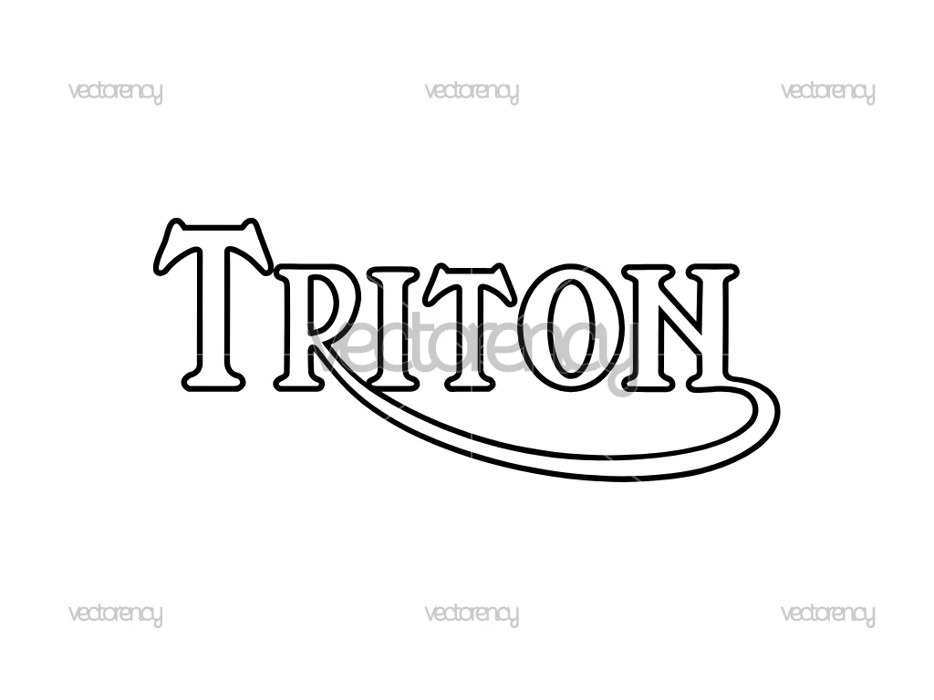 Triton Logo Outline SVG Vector PNG HD Image Cutting File