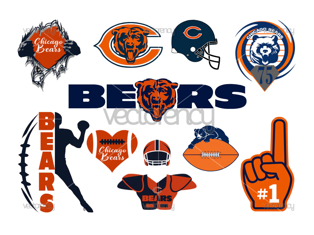 Chicago Bears Logo Vector SVG Bundle