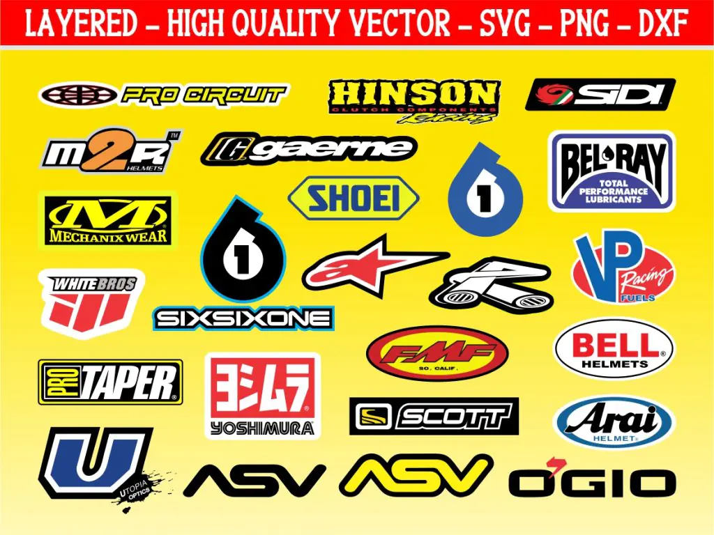 Motocross Sponsor Logo SVG Graphics Set