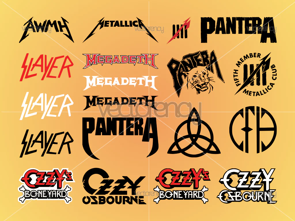 Heavy Thrash Classic Band Logo Vector Bundle