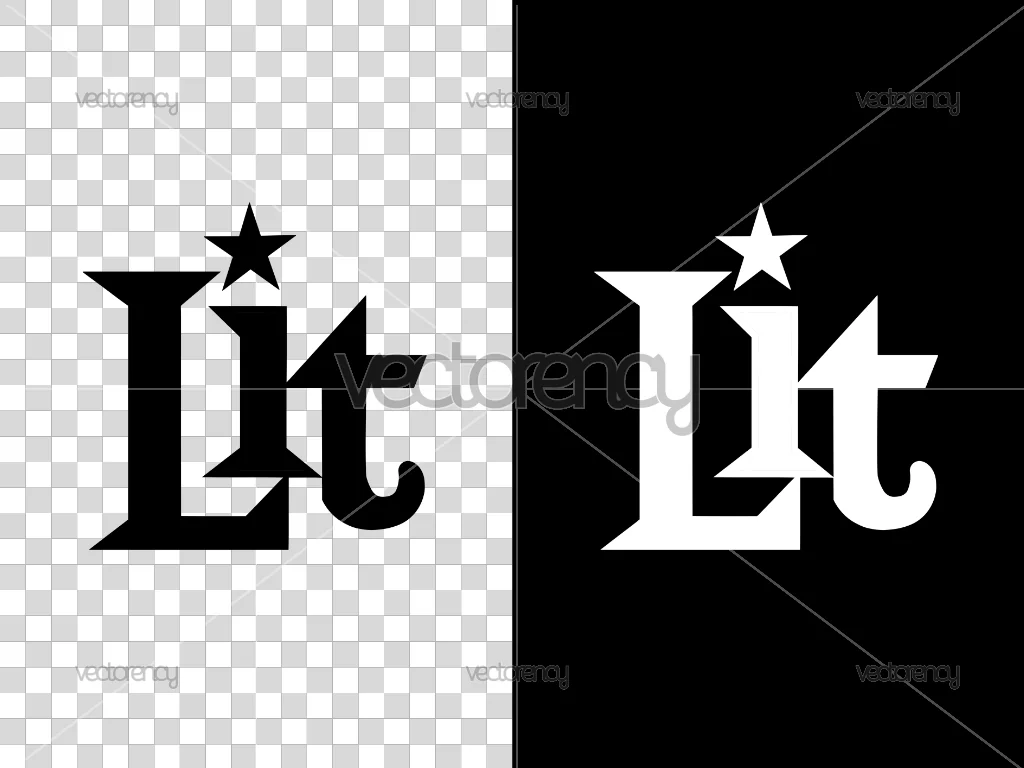 Lit Band Logo PNG Vector Black White