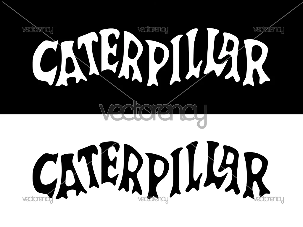 Caterpillar Logo Text Retro Vintage SVG PNG