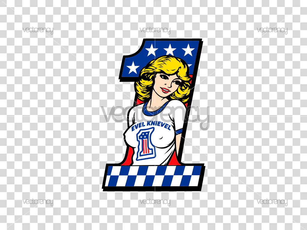 Evel Knievel Braless Blonde Vector PNG HD Transparent