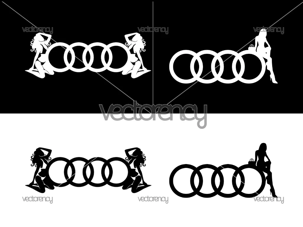 Audi Hot Women Silhouette Decal Sticker SVG Files
