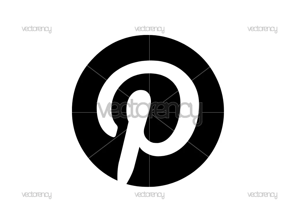 Black Pinterest Logo SVG Cricut Free