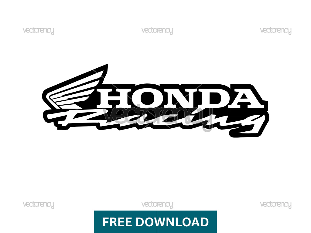 Honda Racing Black and White SVG Free