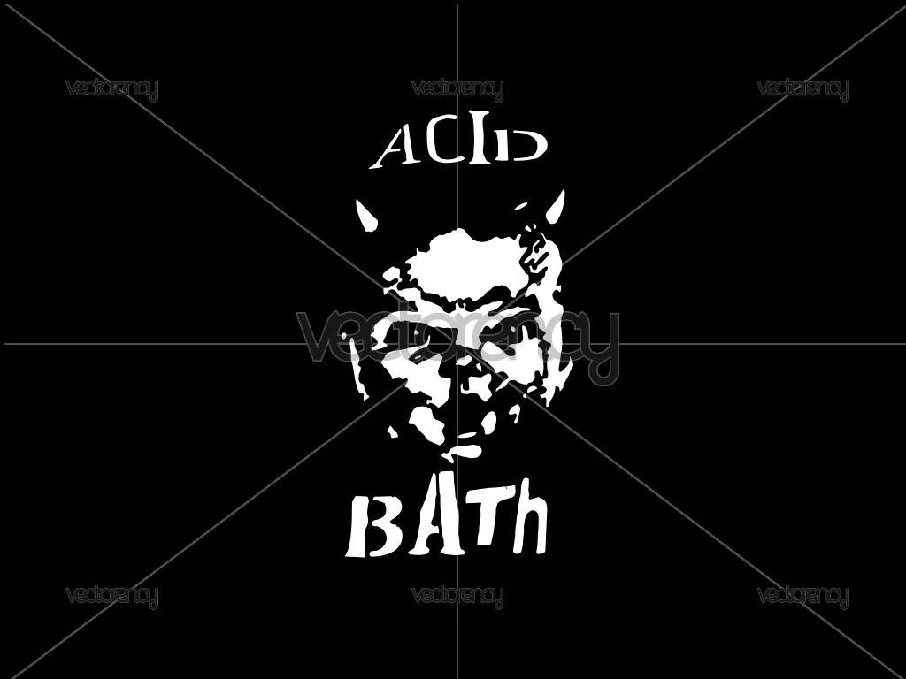 Acid Bath Logo Stencil SVG Vector