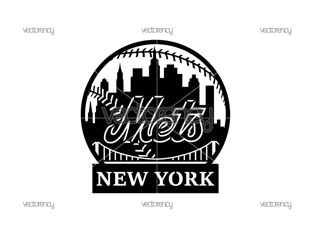 New York Mets Stencil Logo Cut Files PNG EPS DXF SVG