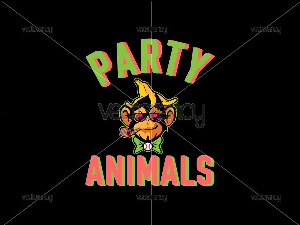 Party Animal Logo for Black Shirt Design SVG PNG