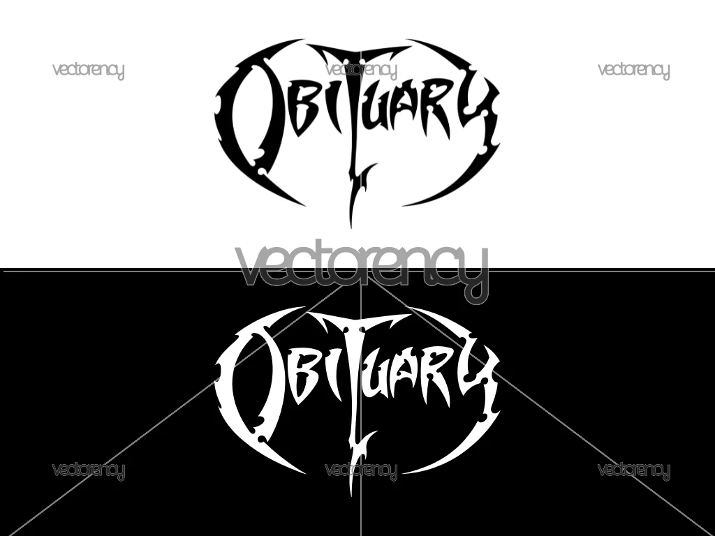 Obituary SVG, Metal Band Logo Vector PNG EPS