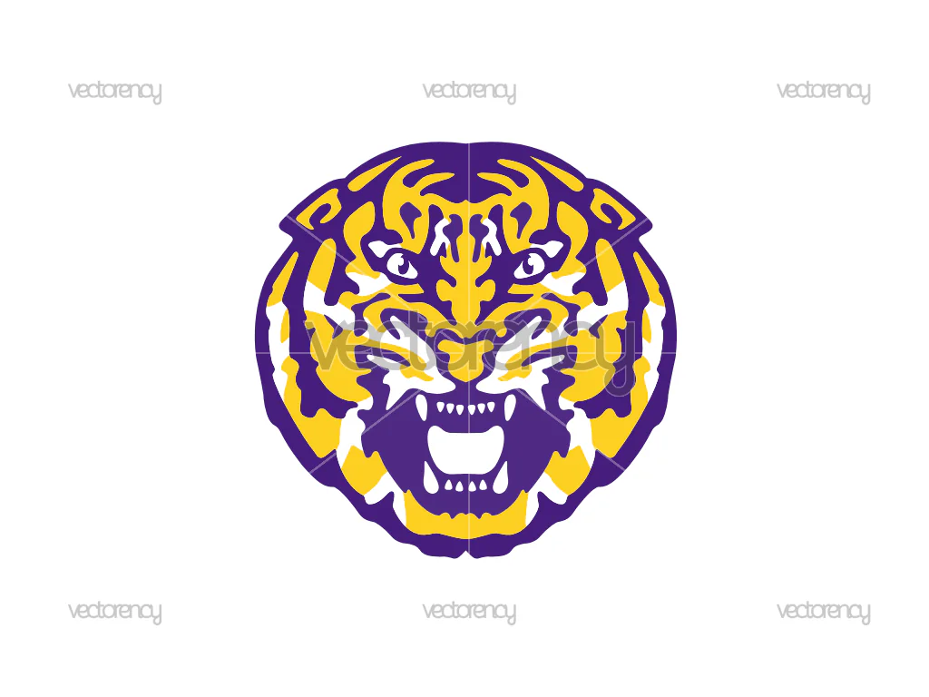 LSU Tigers Head Logo SVG PNG EPS DXF