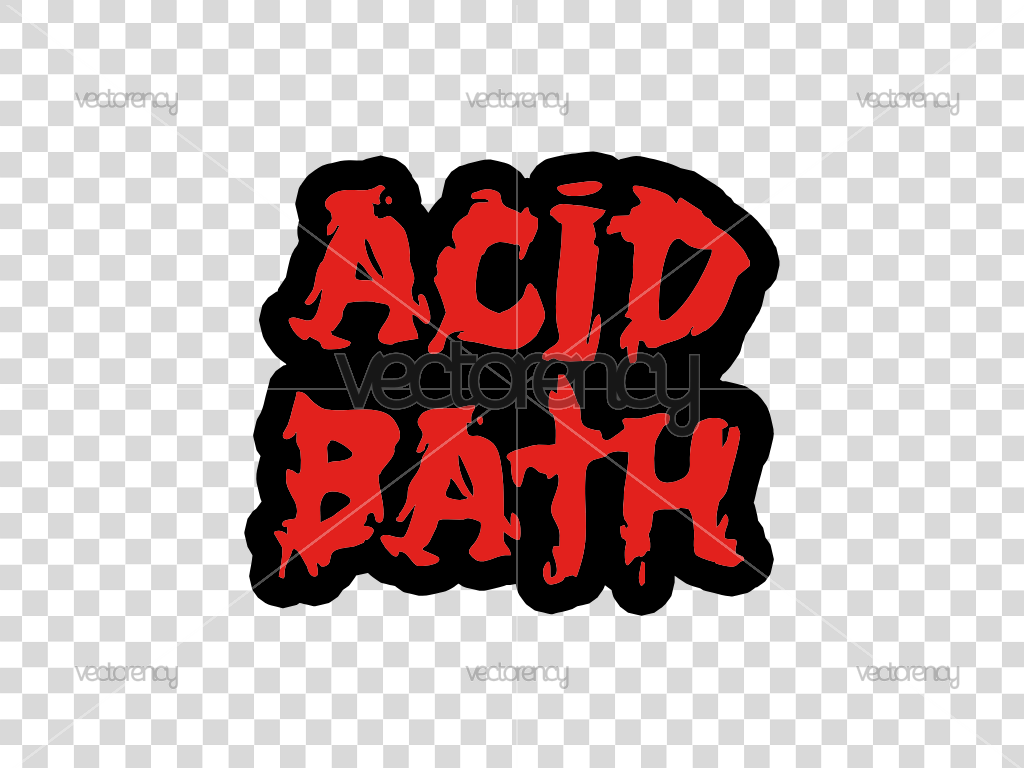 Acid Bath Logo Black and Red SVG Vector PNG Transparent