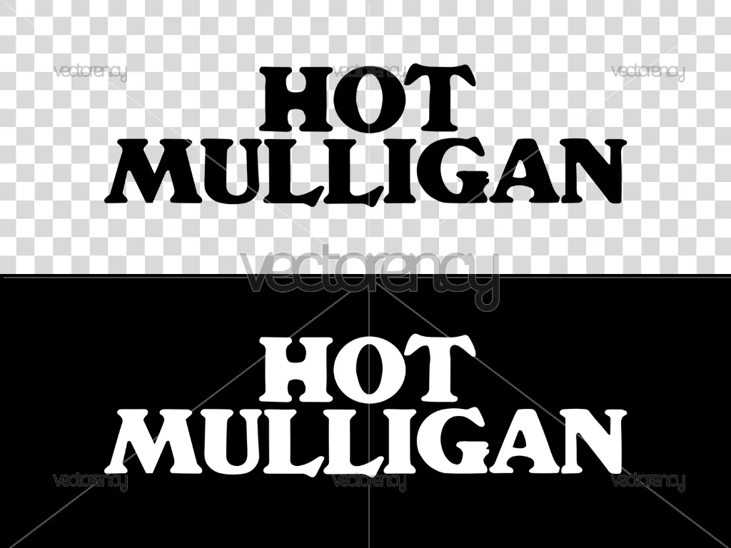 Hot Mulligan Logo Text SVG PNG Black and White