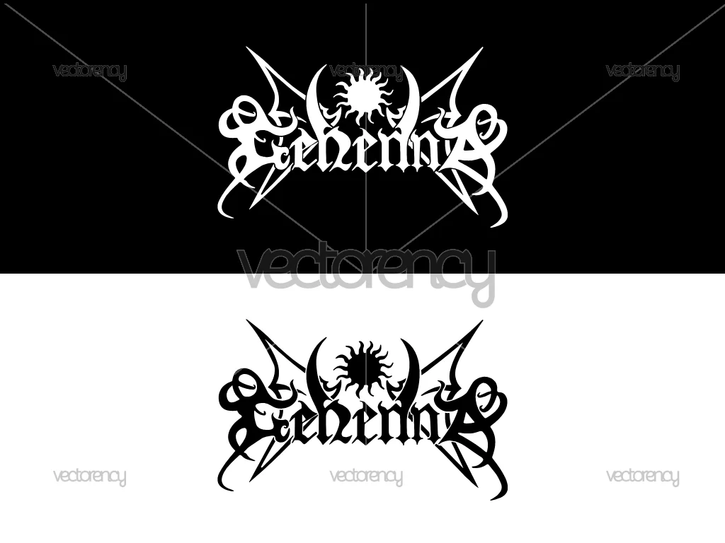 Gehenna Band Logo SVG Vector and PNG HD Black White
