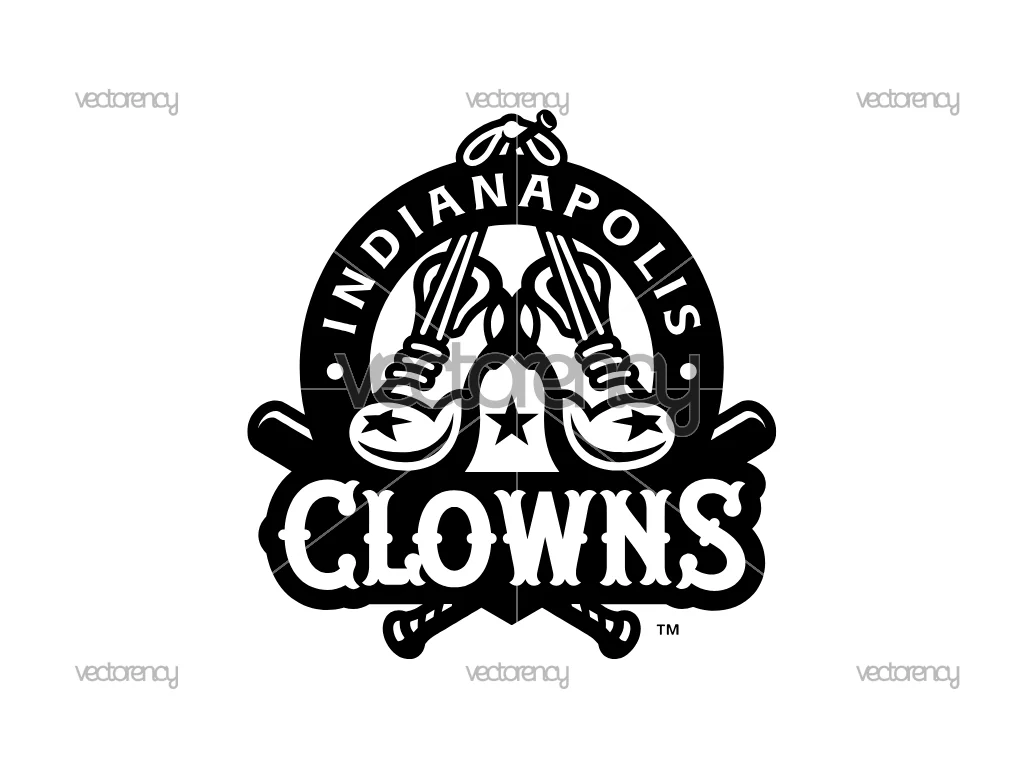 Indianapolis Clowns Logo Black Baseball Bananas SVG PNG EPS DXF