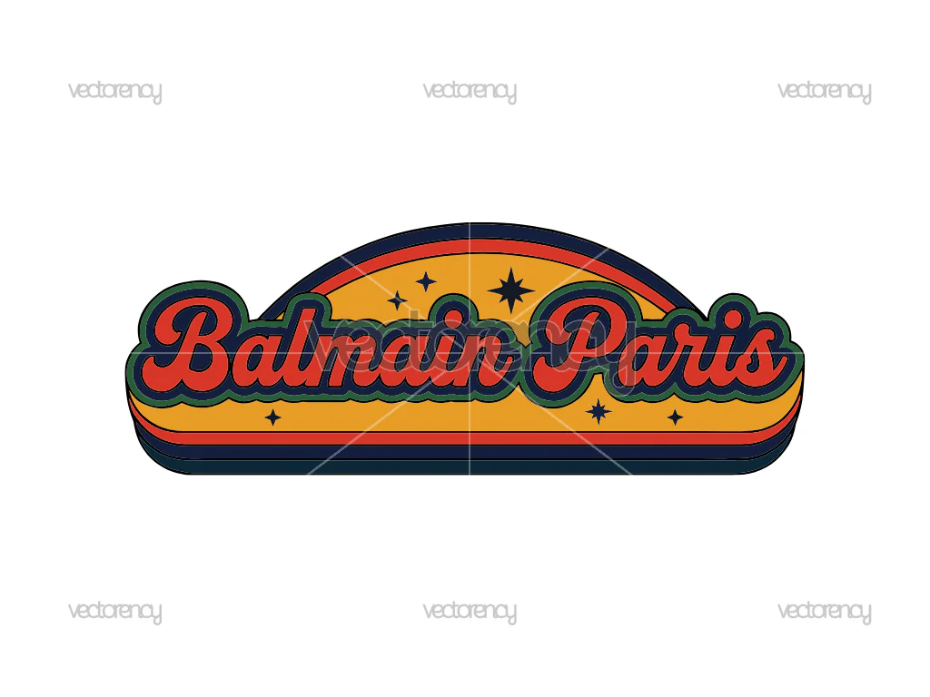 Balmain Paris Retro Design Vector PNG SVG