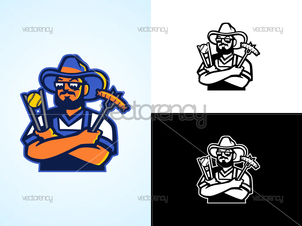 Texas Tailgaters Mascot Logo Bananas Baseball PNG Multicolor SVG Files Banana Ball
