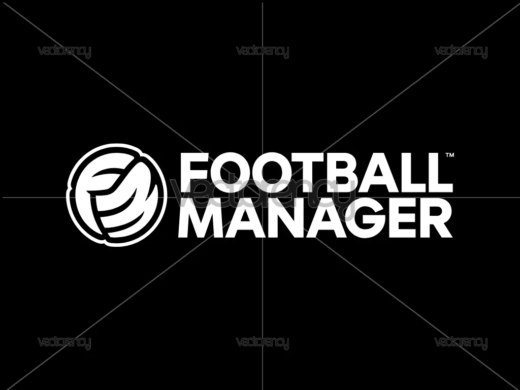 Free Football Manager Logo White Vector SVG