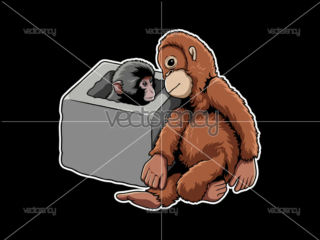 Punch Baby Monkey PNG Vector SVG, Japanese Monkey Zoo