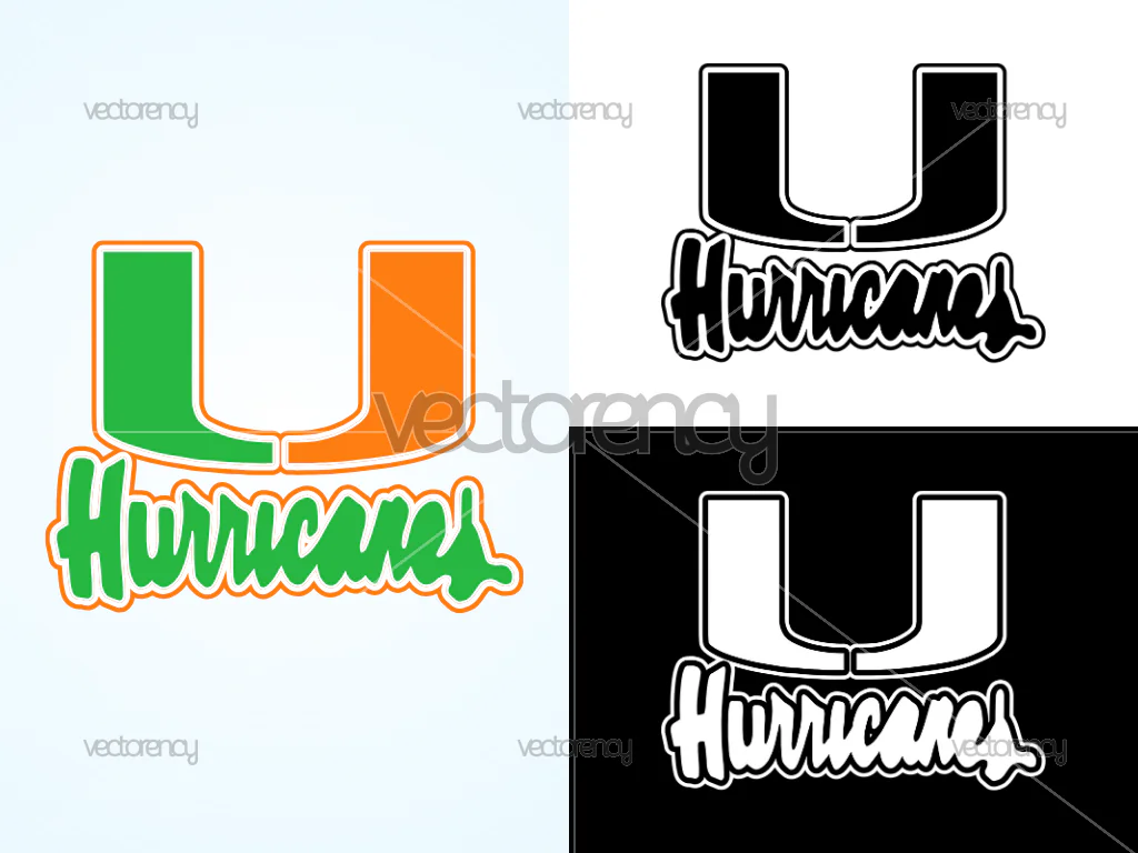 Miami Hurricanes Cursive Vector SVG PNG