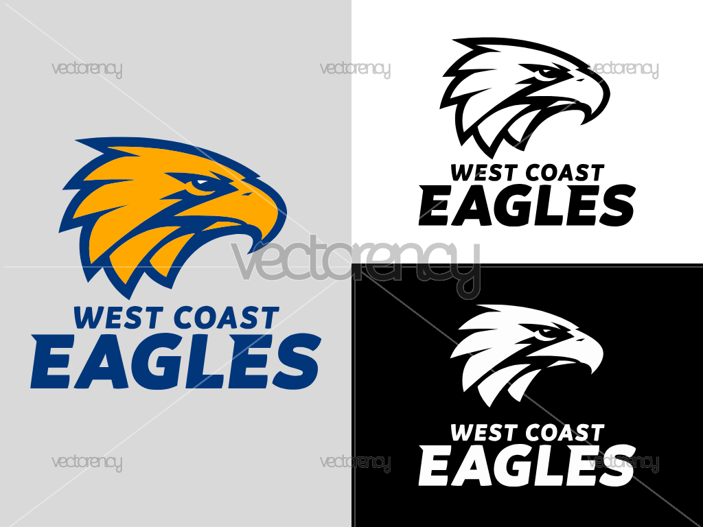 West Coast Eagles Logo SVG PNG Multicolor