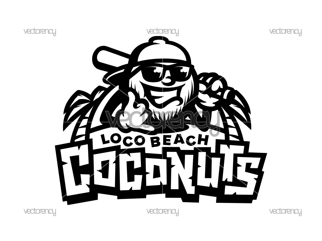 Loco Beach Coconuts Logo Black SVG PNG EPS DXF Files