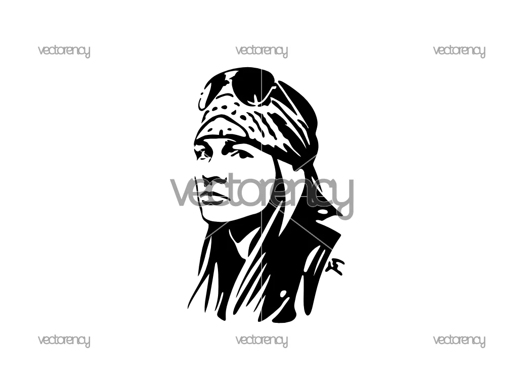 AXL Rose Silhouette SVG
