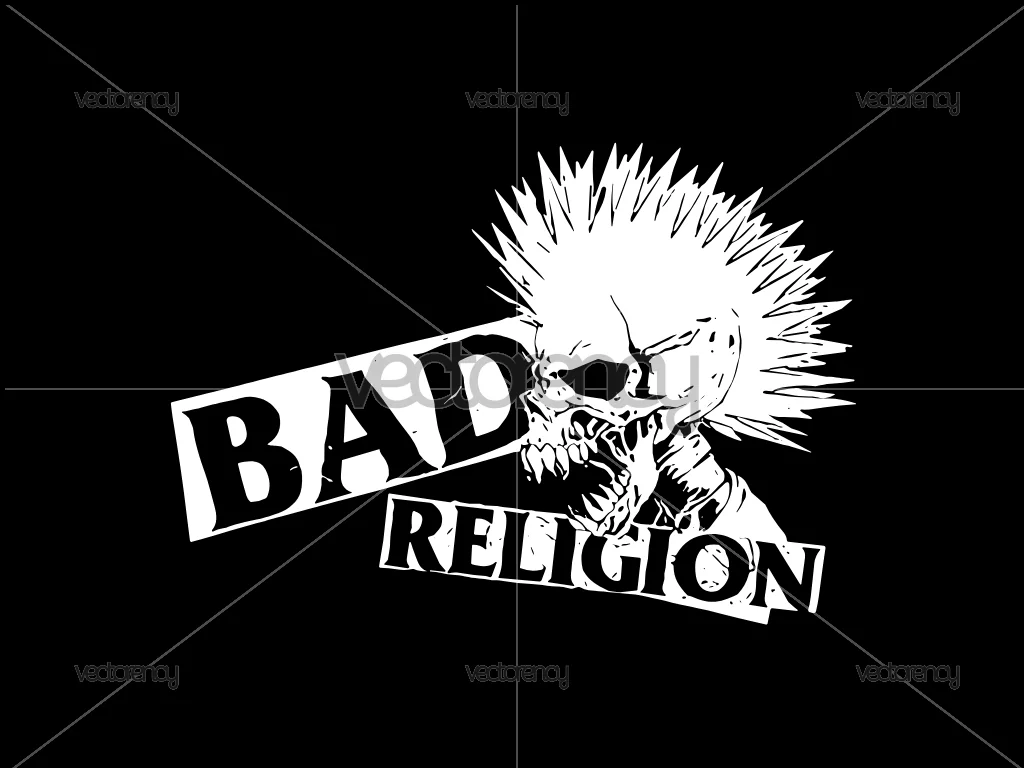 Bad Religion Mohawk Skull Vector