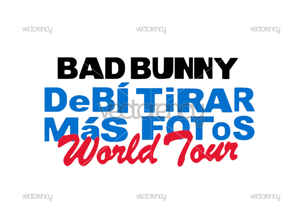 Debi Tirar Mas Fotos World Tour Bad Bunny Vector SVG PNG