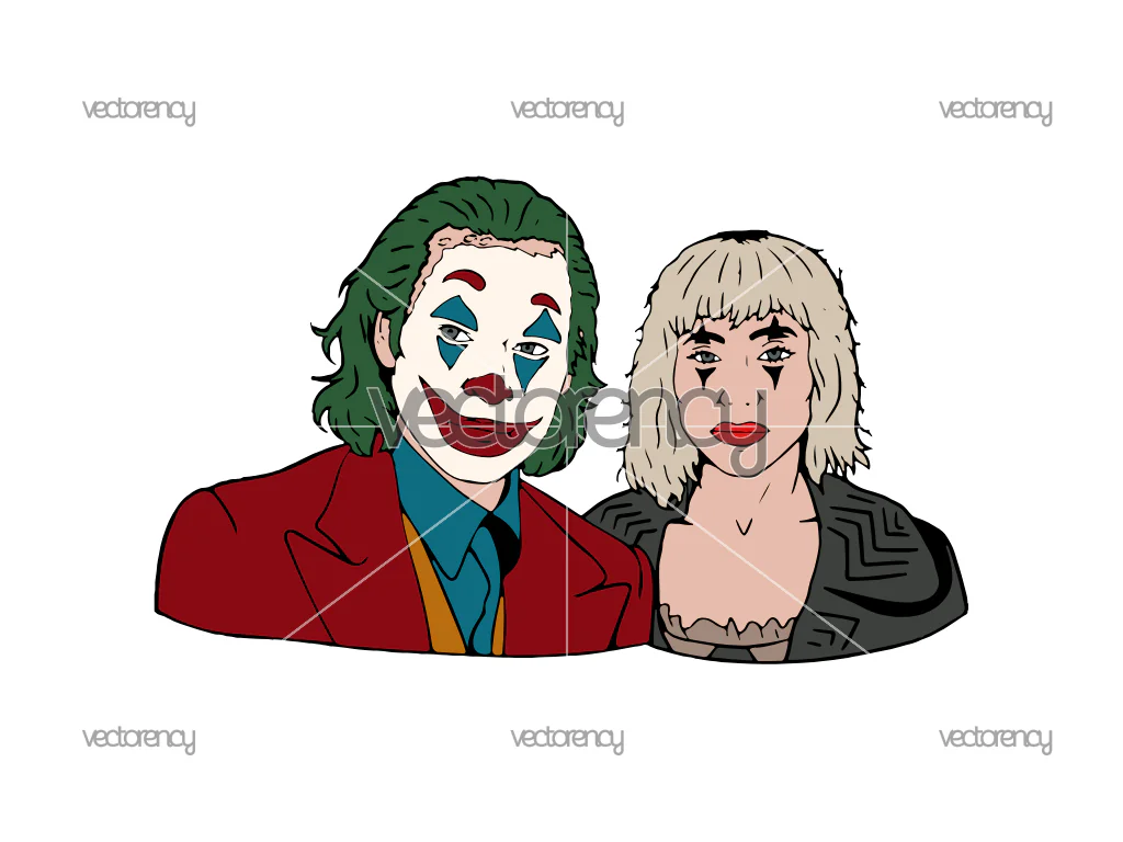 Harley Quinn and Joker SVG PNG Vector