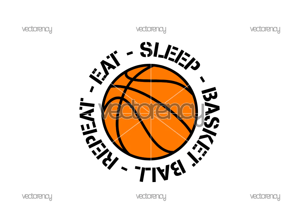 Eat Sleep Basket Ball Repeat SVG PNG