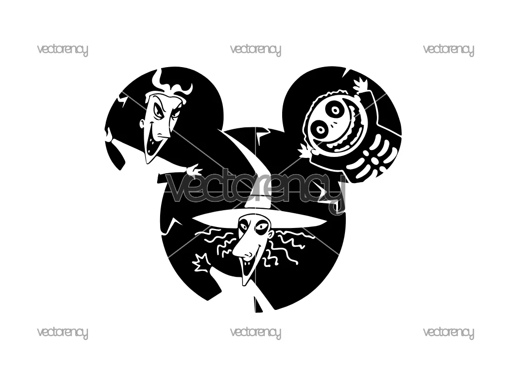 Lock Shock Barrel SVG The Nightmare Before Christmas Outline Silhouette