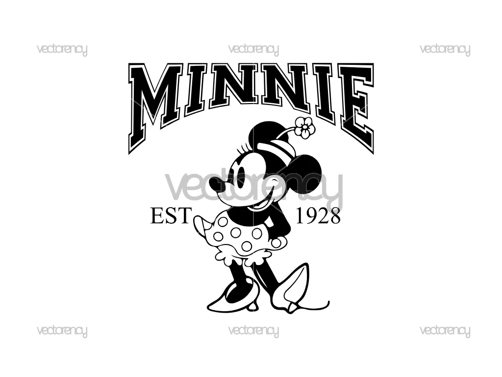 Minnie Mouse Old Vintage Magical and Fabulous Vector SVG