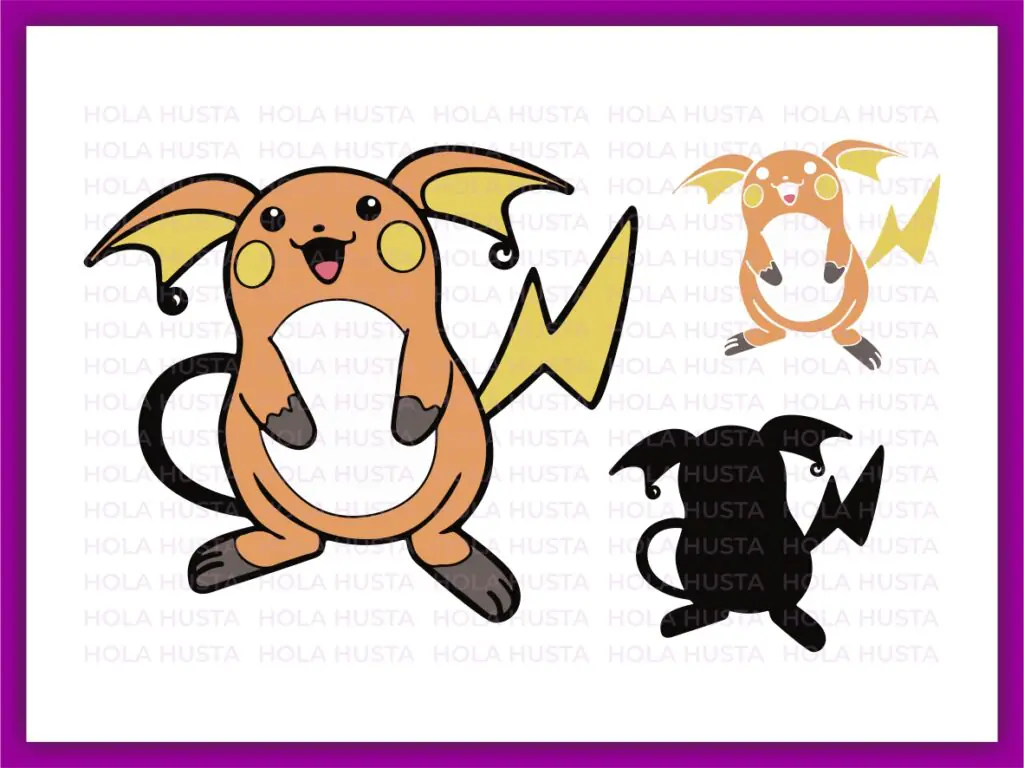 Raichu SVG Cut File, Layered, Pokemon Vector