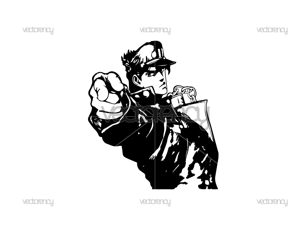 Jotaro JoJos Bizarre Adventure Anime Decal SVG