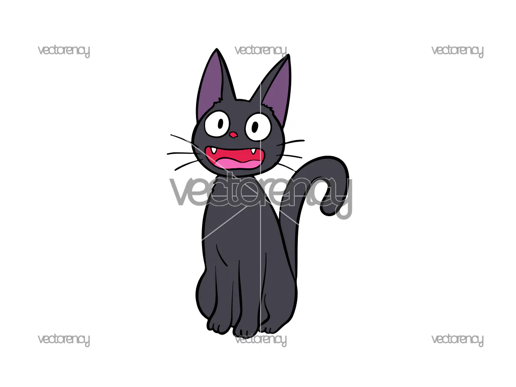 Jiji sit Cat Kiki's Delivery Service Ghibli Vector SVG