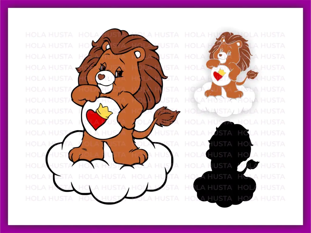 Brave Heart Lion Care Bear PNG Vector