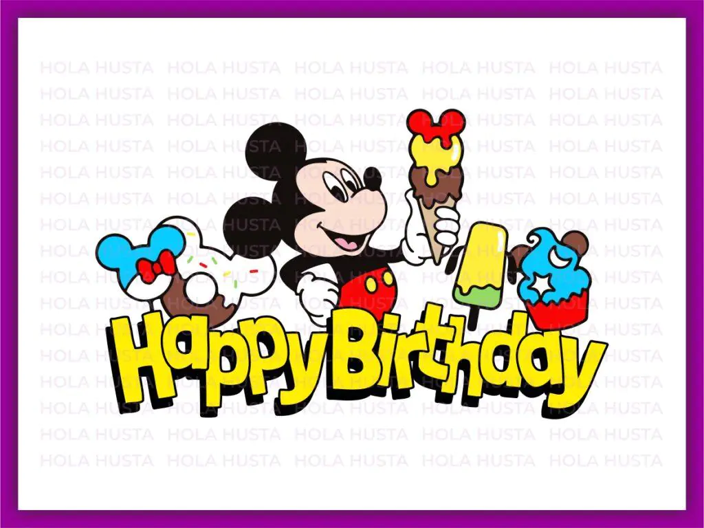 Mickey Birthday Cake Topper, Happy Birthday Printable, Mickey Mouse PNG