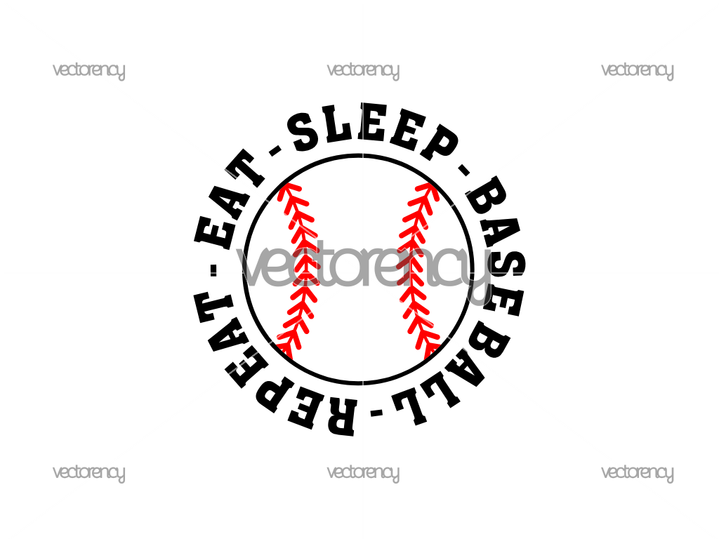Eat Sleep Base Ball Repeat PNG SVG Vector