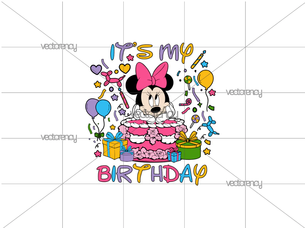 Its My Birthday Family Matching Birthday Girl Minnie Clipart