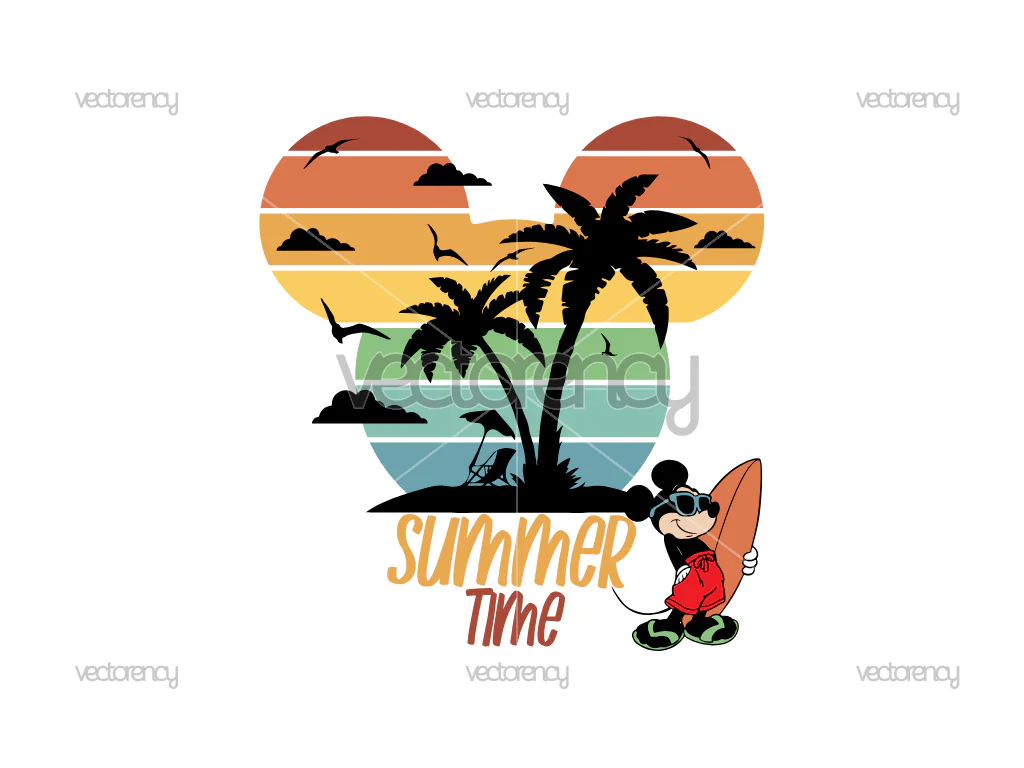 Mickey Mouse Summer Time SVG Family Vacation Mouse Head