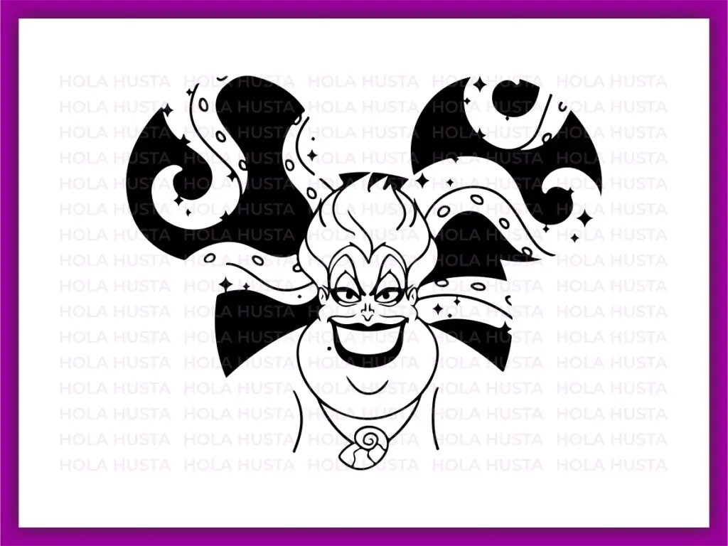 Ursula SVG The Little Mermaid Disneyland Villain Outline Silhouette