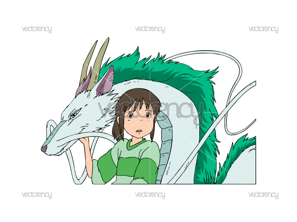 Spirited Away Haku and Chihiro Ogino