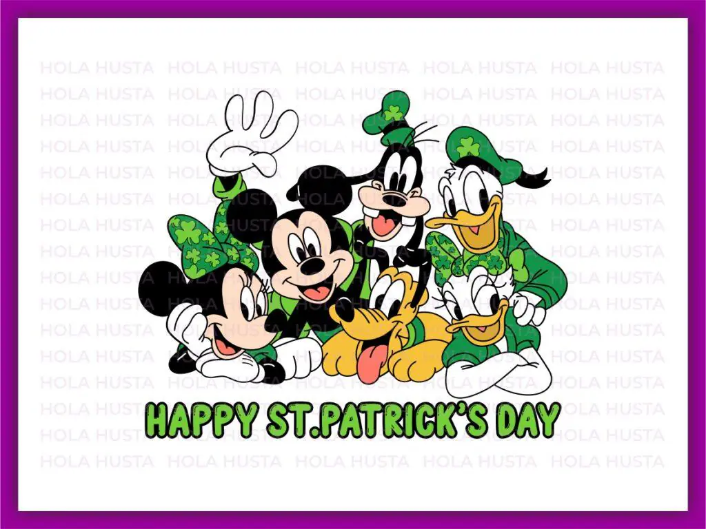 Mickey Mouse And Friends Cut Files SVG, St Patricks day Mouse Clover PNG