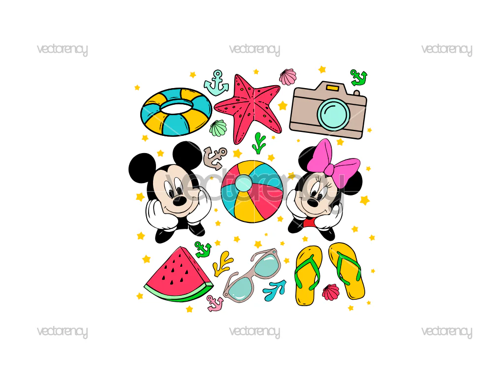 Mickey Minnie Retro Summer Vibes SVG Summer Vacation