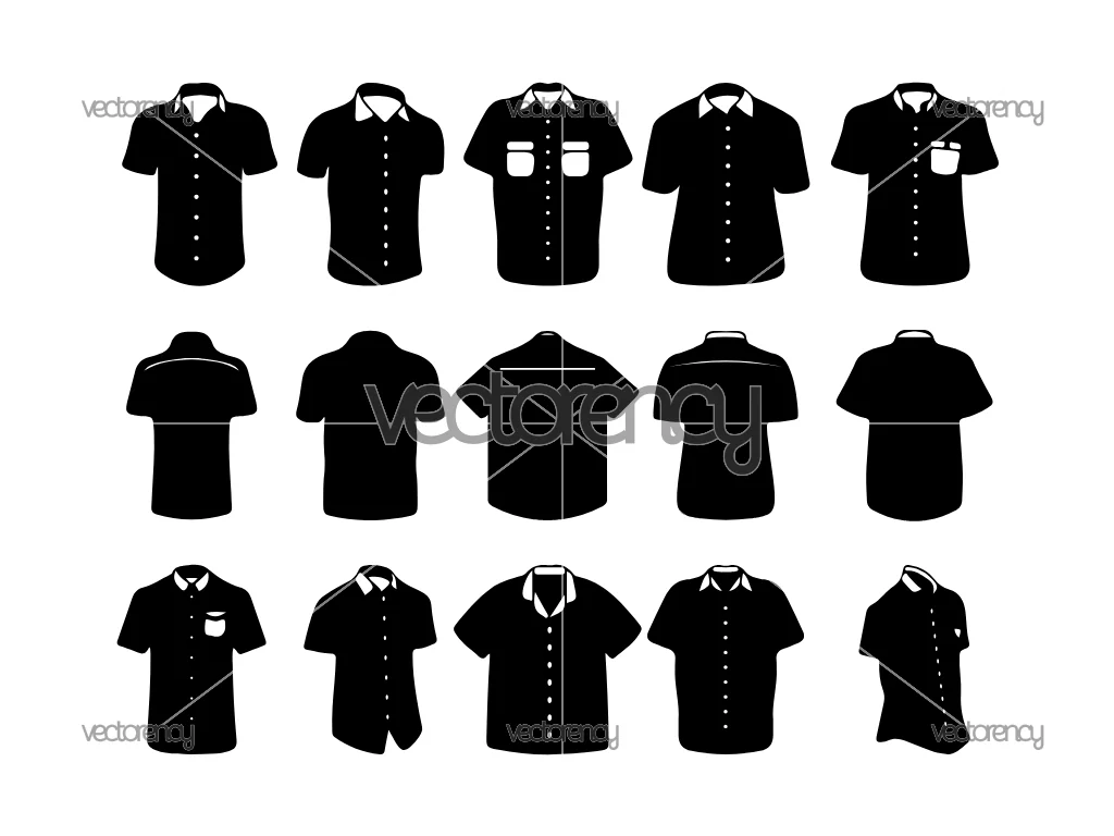 Short Sleeve Shirt SVG, Shirt Silhouette, Plain Shirt SVG